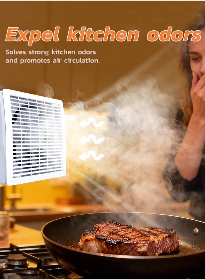 في ماكس مروحة شفط 6 بوصة، 19 واط، مروحة تهوية جدارية فائقة الهدوء للحمام والمطبخ والمرحاض، لإزالة الروائح والرطوبة وتهوية الهواء. - Image 4